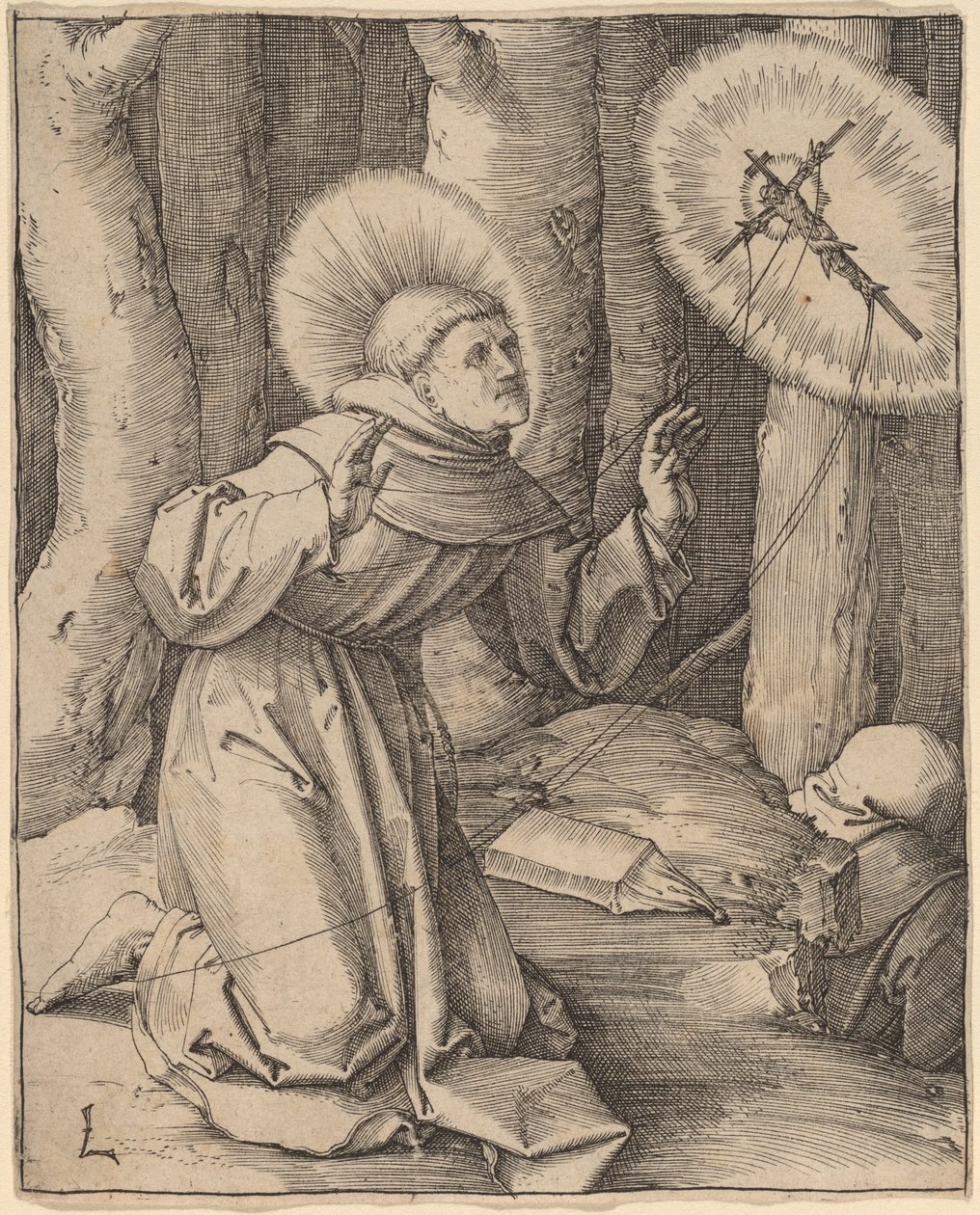 São Francisco de Assis recebendo os estigmas de Lucas van Leyden