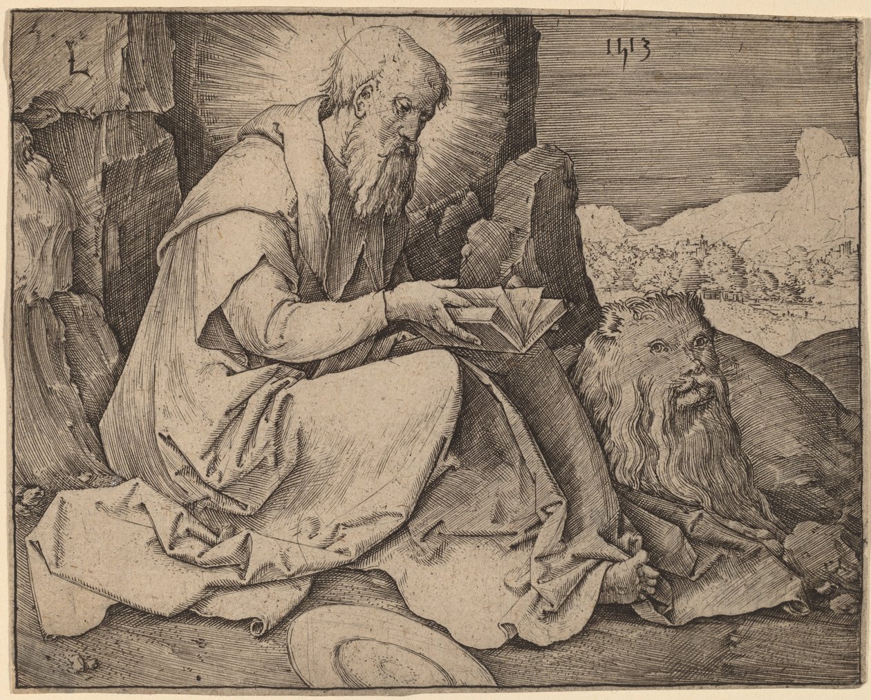São Jerônimo em uma paisagem de Lucas van Leyden