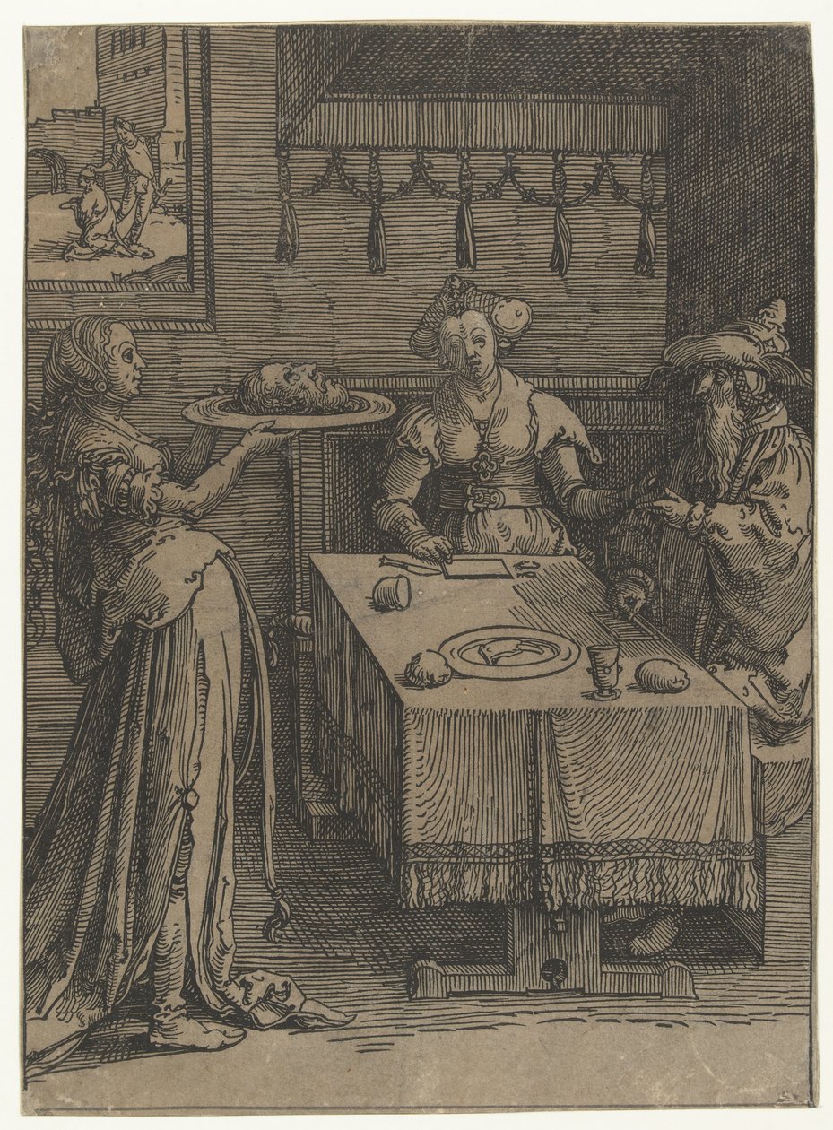 Salomé com a cabeça de João Batista Pequenas séries Listas de Mulheres (título da série) de Lucas van Leyden