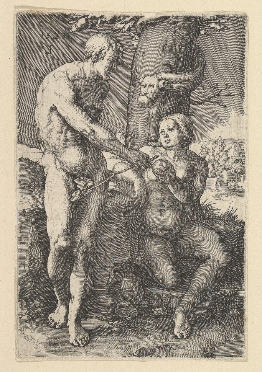 Pecado de Adão e Eva, 1529. de Lucas van Leyden