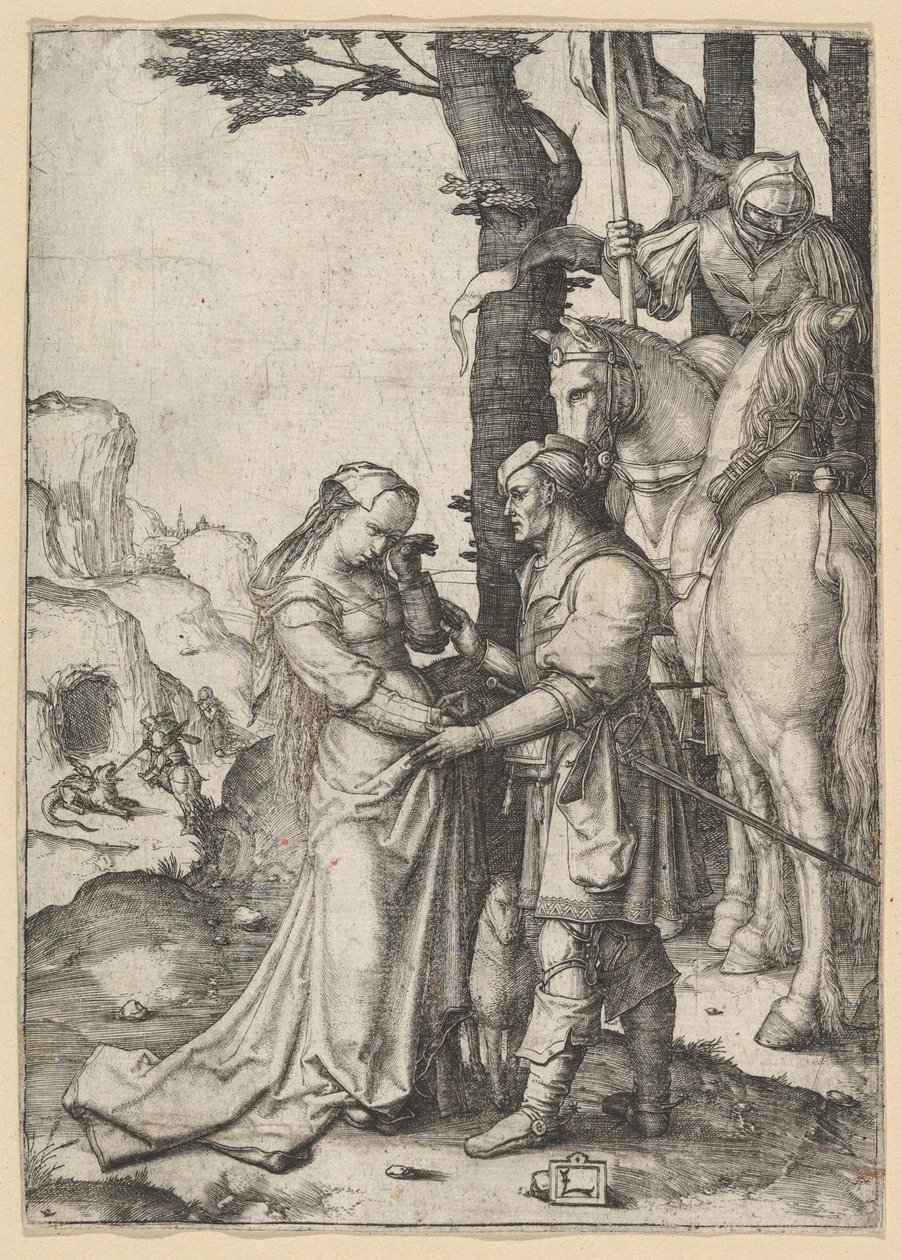 São Jorge Libertando a Princesa, ca. 1508 de Lucas van Leyden