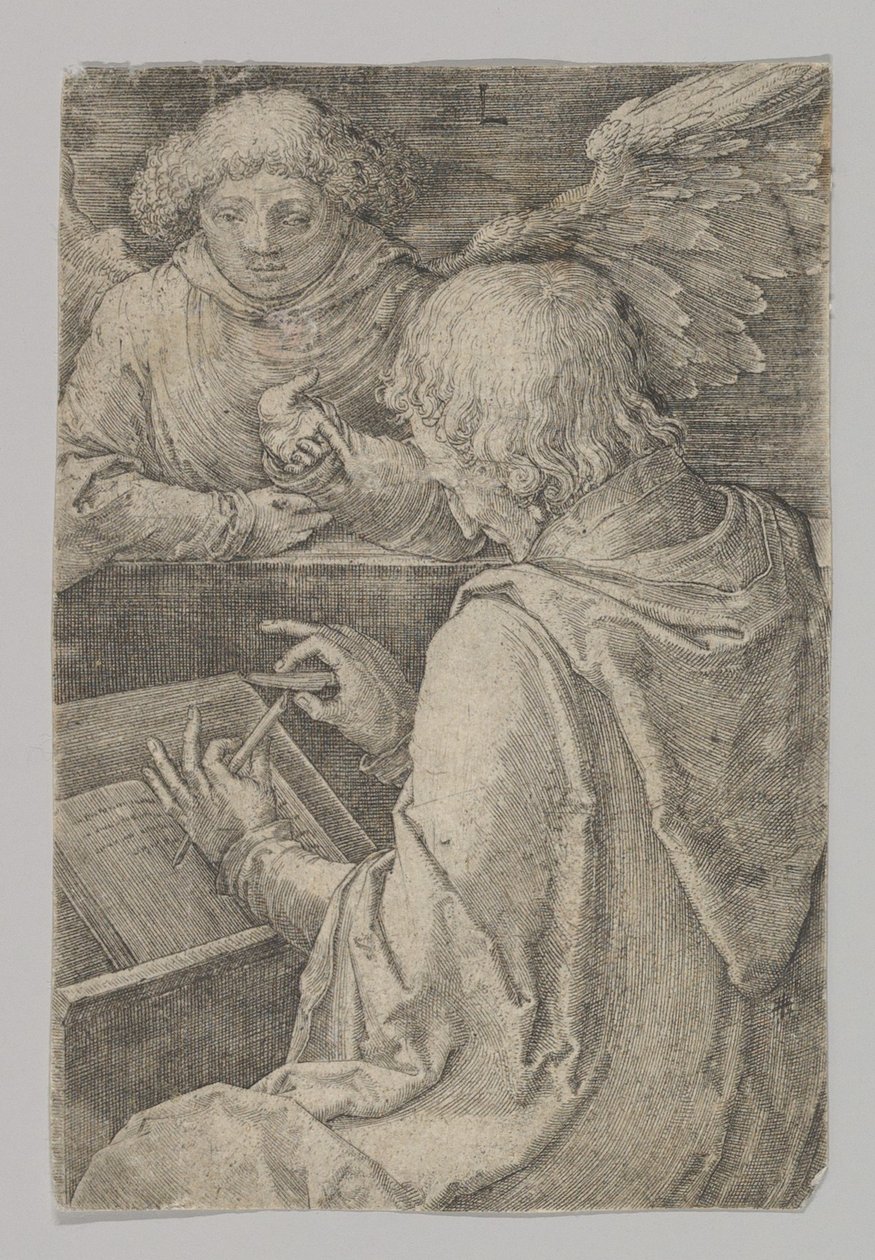 São Mateus, da série Os Quatro Evangelistas, 1518. de Lucas van Leyden