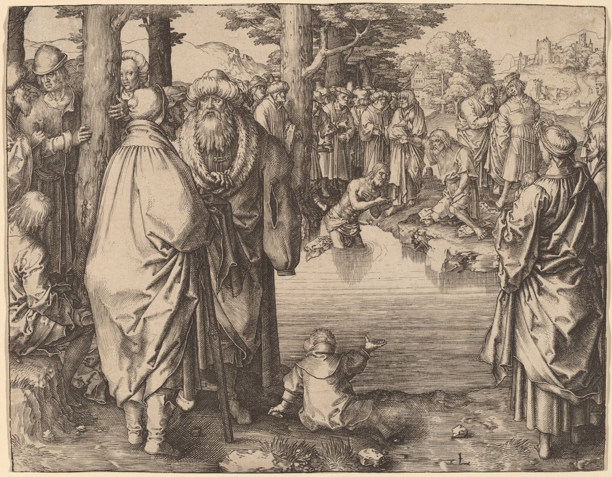 O Batismo de Cristo no Jordão de Lucas van Leyden