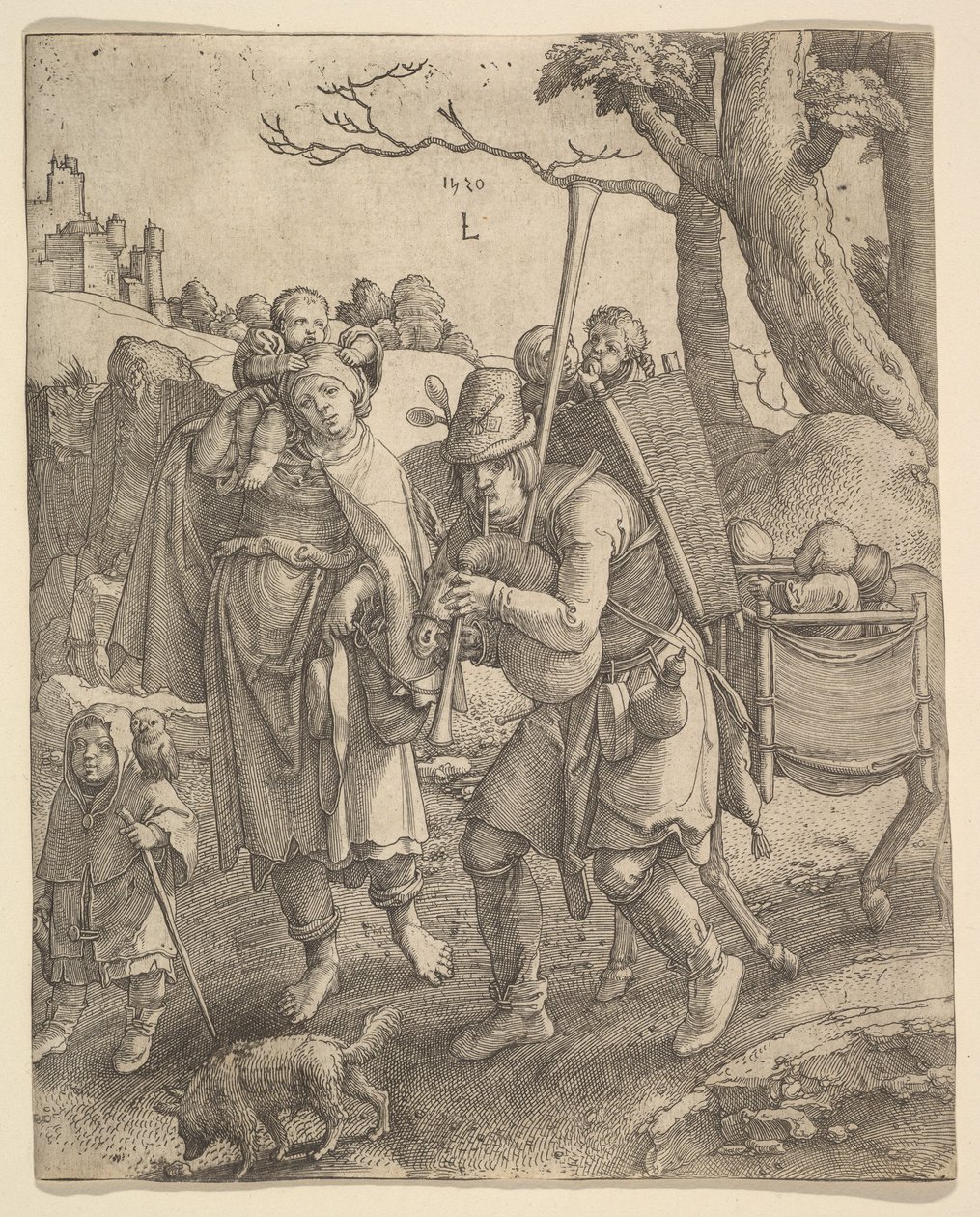 Os mendigos Eulenspiegel, 1520. de Lucas van Leyden