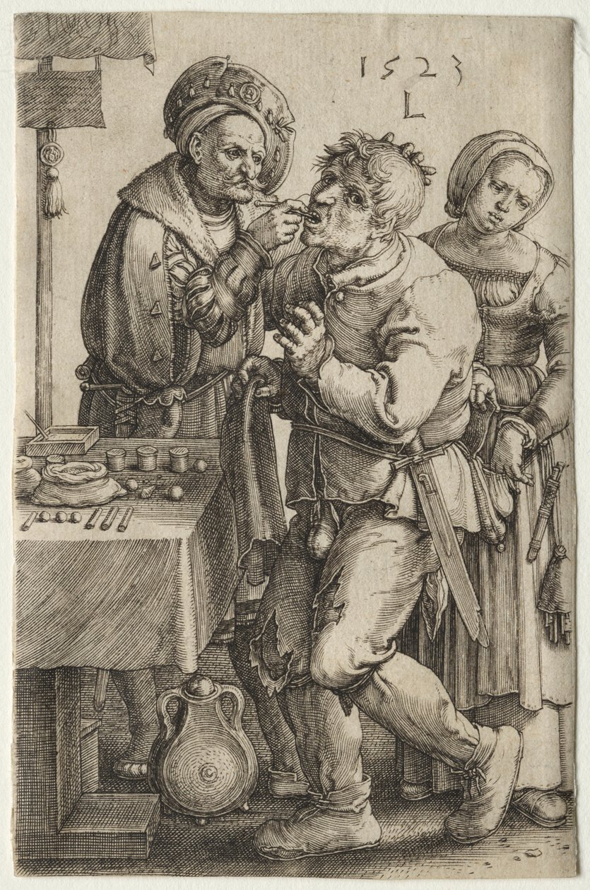 O dentista, 1523. de Lucas van Leyden