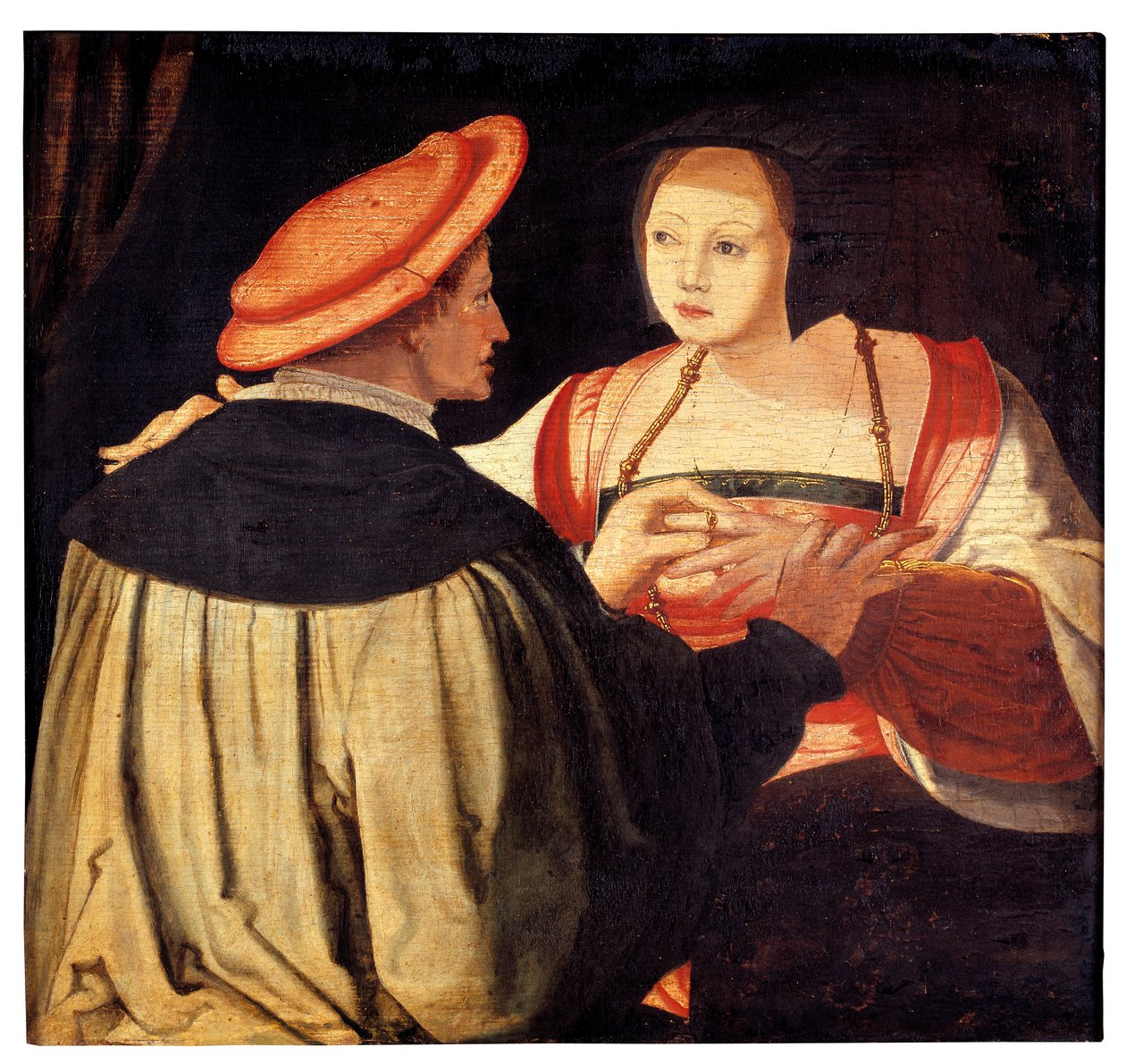 O Noivado (óleo sobre painel) de Lucas van Leyden