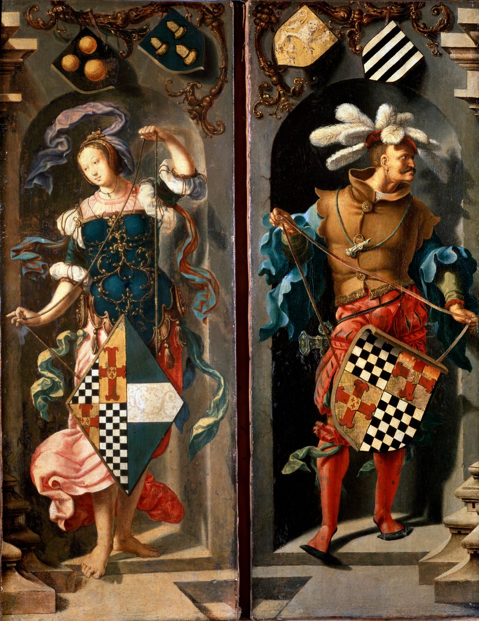 A cura do cego de Jericó, painel lateral, 1531. de Lucas van Leyden