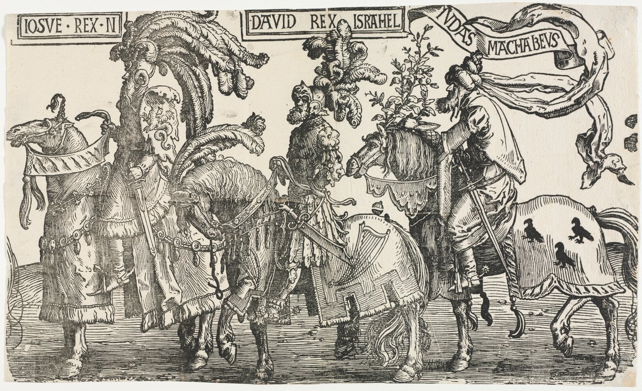 Os Nove Heróis: Josué, Davi, Judas Macabeus de Lucas van Leyden