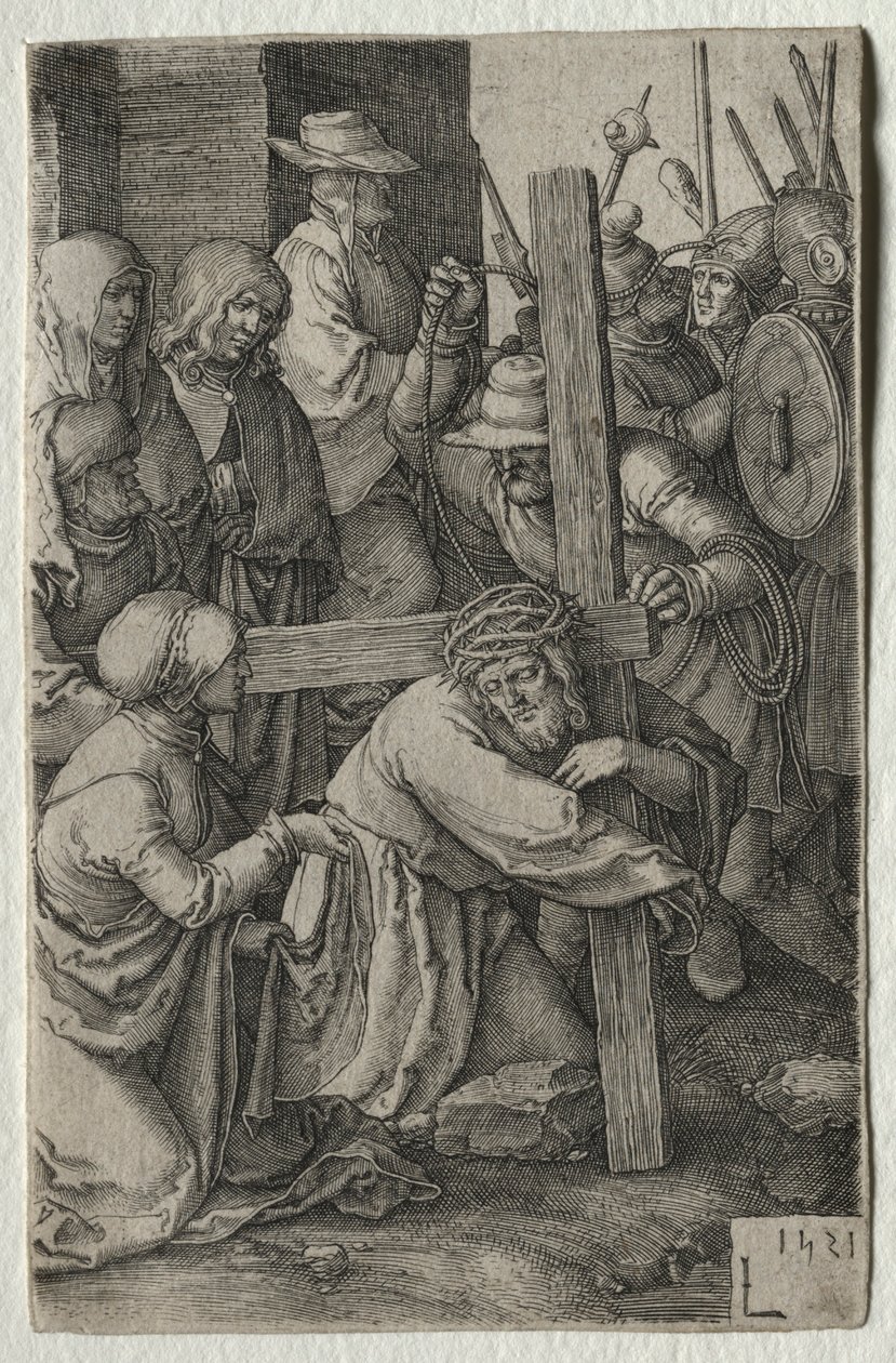A paixão: Cristo carregando a cruz, 1521. de Lucas van Leyden