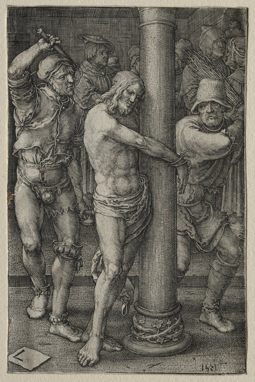A Paixão: A Flagelação, 1521. de Lucas van Leyden