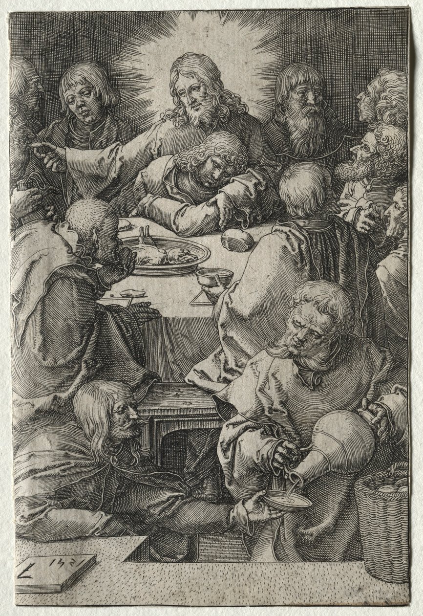 A Paixão: A Última Ceia, 1521. de Lucas van Leyden