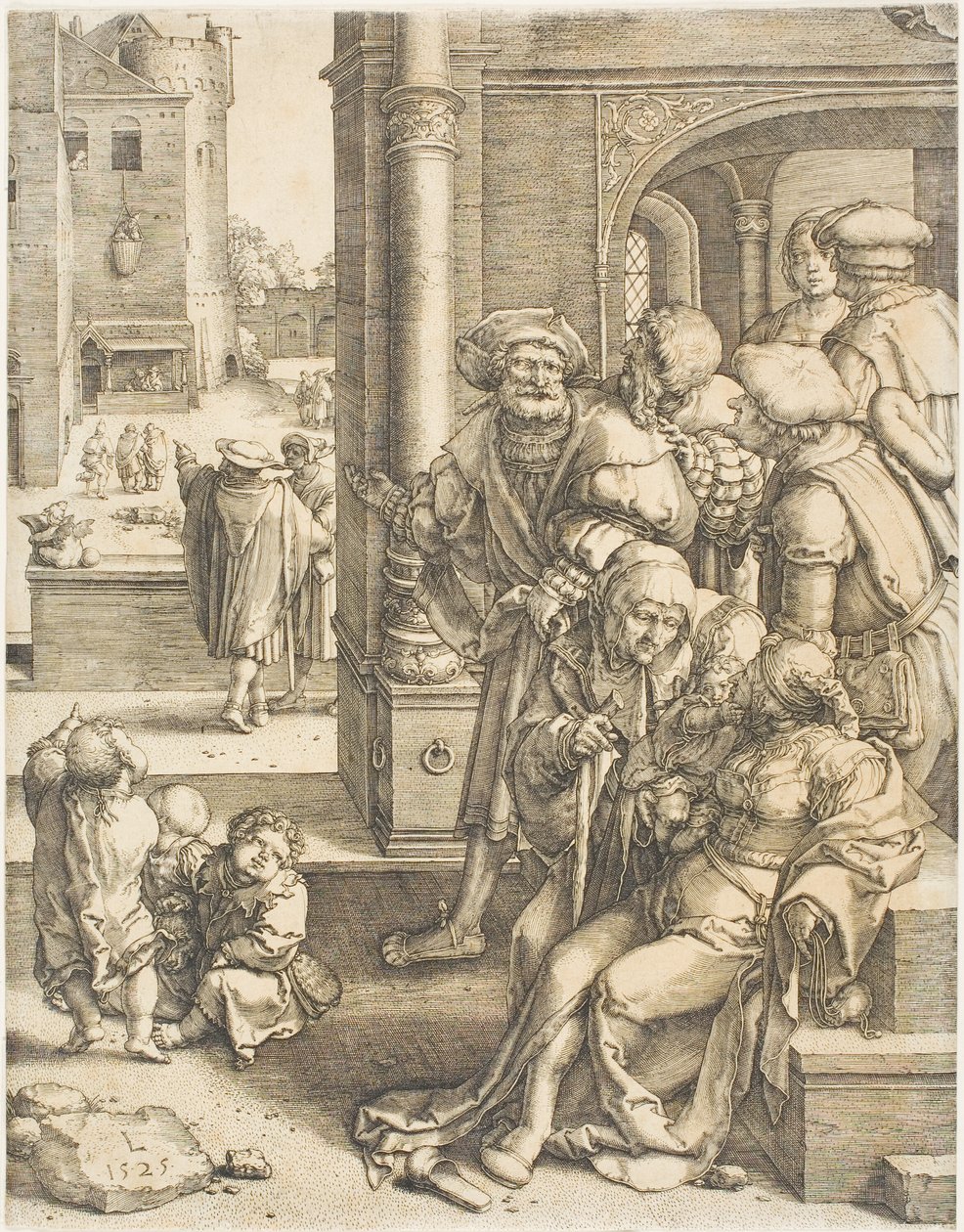 O Poeta Virgílio Suspenso em um Cesto de Lucas van Leyden
