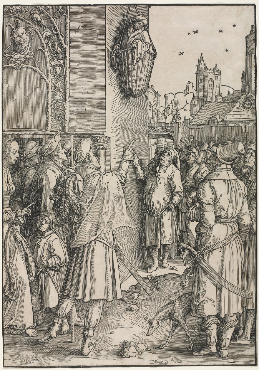 O poder das mulheres: o poeta Virgílio suspenso em uma cesta de Lucas van Leyden