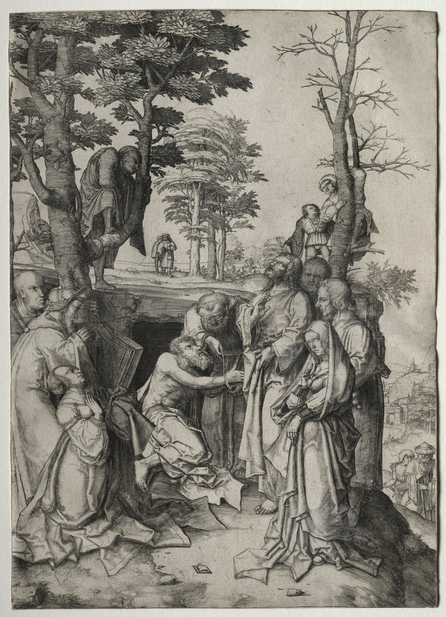 O Levantamento de Lázaro, em 1508. de Lucas van Leyden