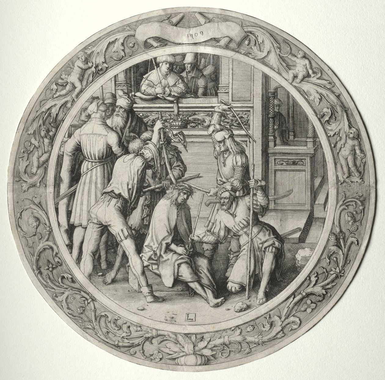 A Paixão Redonda: Cristo Coroado de Espinhos de Lucas van Leyden