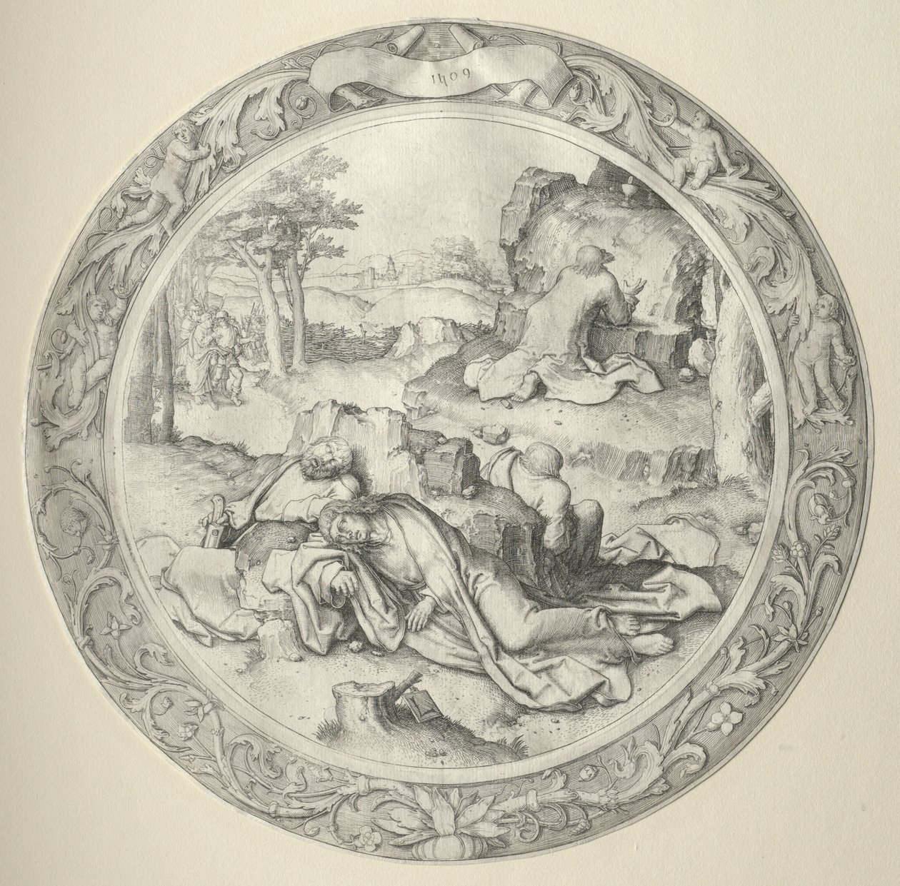 A Paixão Redonda: Cristo no Getsêmani (Agonia no Jardim) de Lucas van Leyden