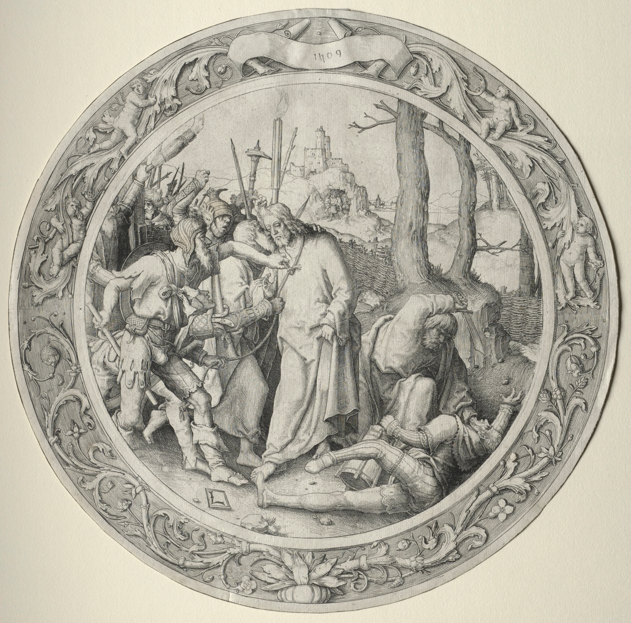 A Paixão Redonda: A Traição de Cristo, 1509. de Lucas van Leyden