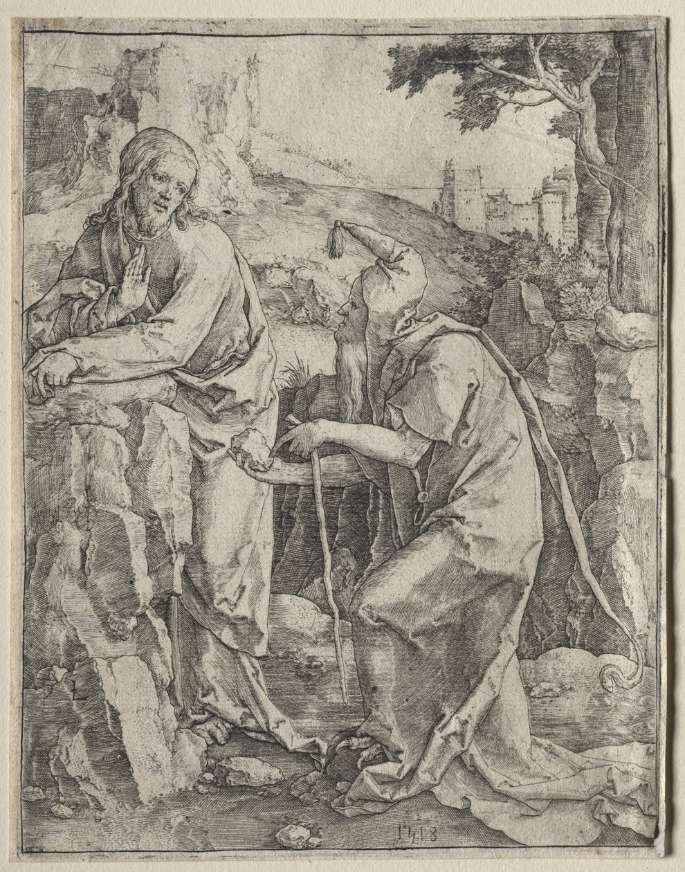 A Tentação de Cristo, 1518. de Lucas van Leyden