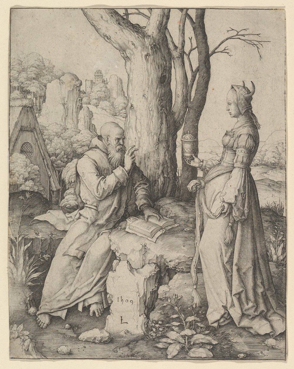 A Tentação de Santo António, 1509. de Lucas van Leyden