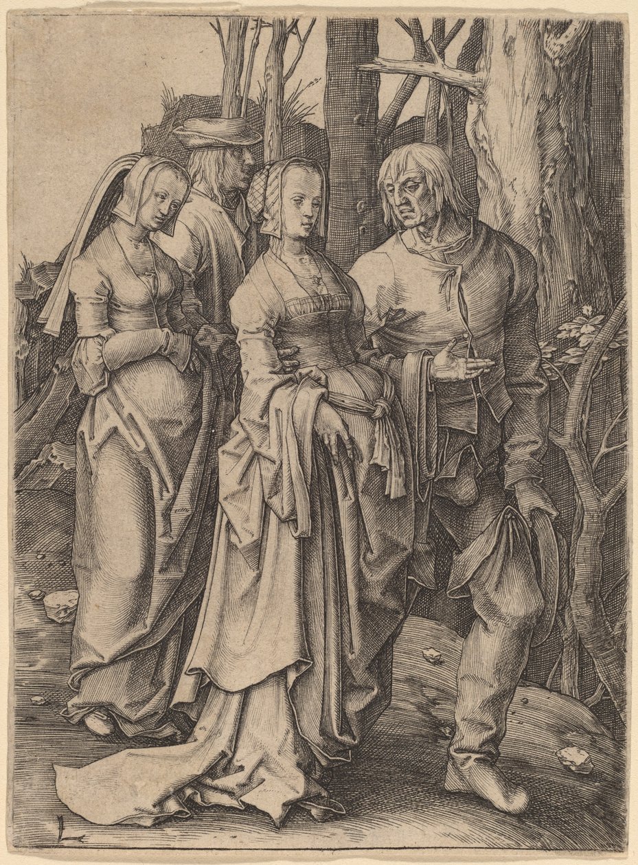 Os dois casais na floresta de Lucas van Leyden