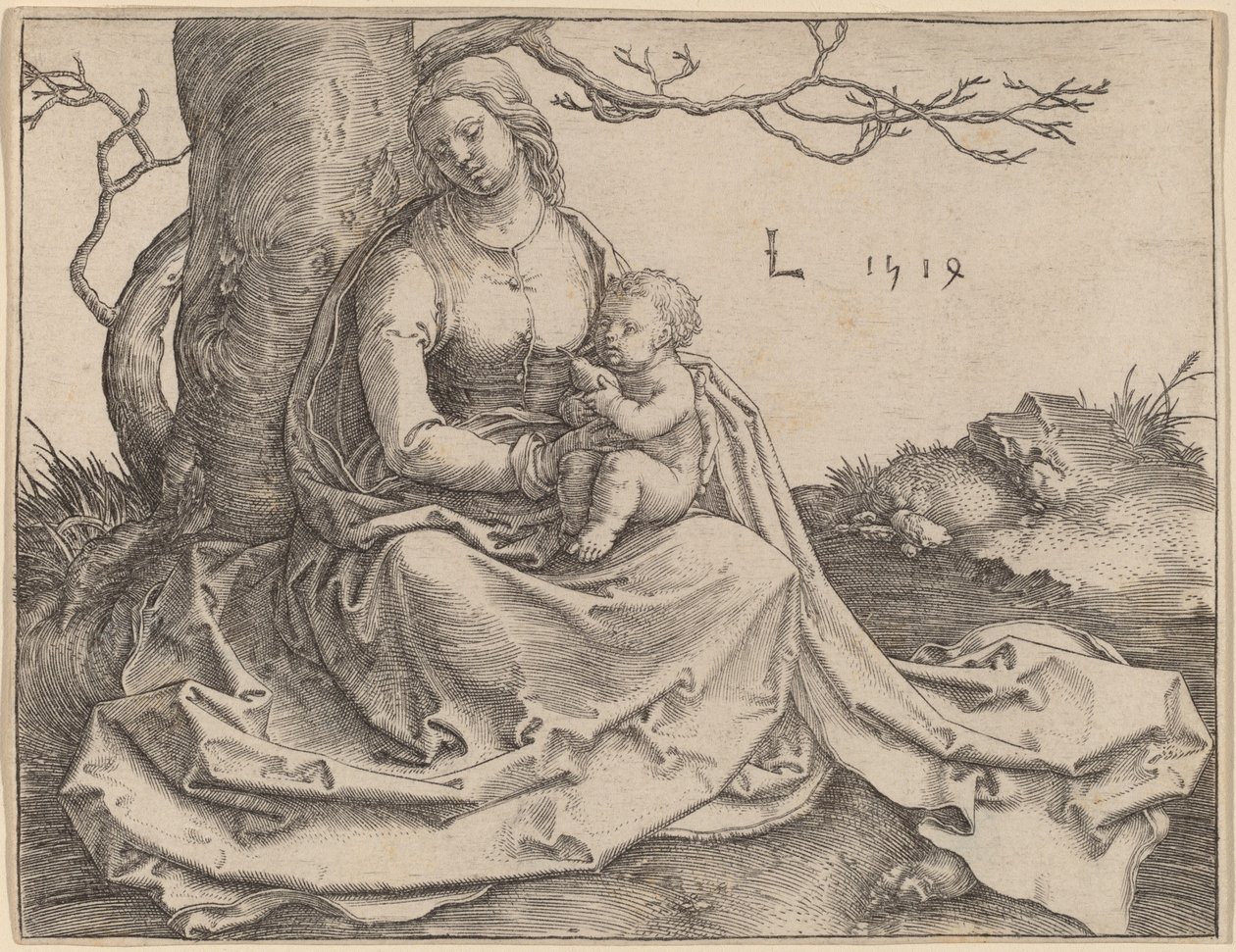 A Virgem sentada debaixo de uma árvore de Lucas van Leyden