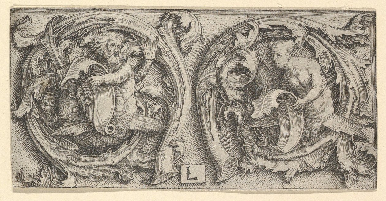 Triton e Siren em Gavinhas, ca. 1510 de Lucas van Leyden