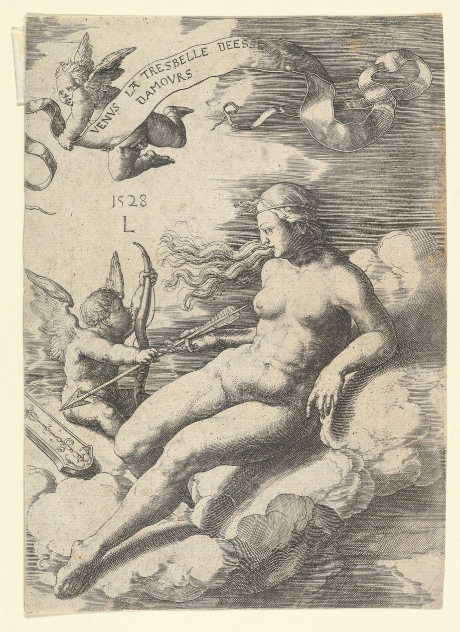 Vênus e Cupido, 1528. de Lucas van Leyden