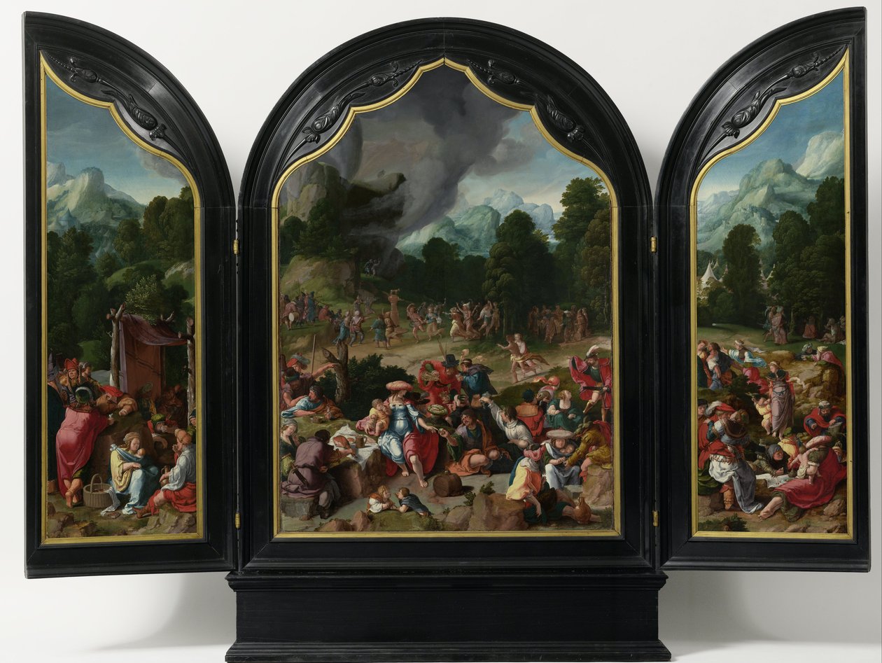 Adoração do bezerro de ouro, c.1530 de Lucas van Leyden