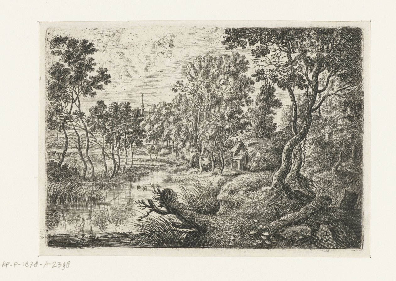 Paisagem com um riacho Seis paisagens (título da série) de Lucas van Uden