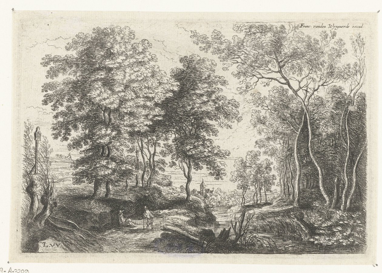 Paisagem com um riacho através de uma floresta
Seis paisagens (título da série) de Lucas van Uden
