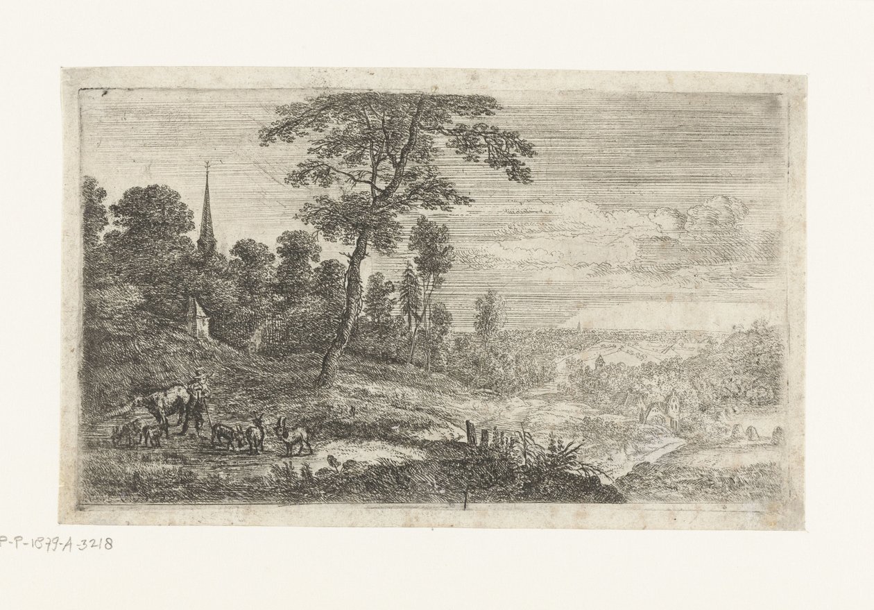 Paisagem com um pastor de Lucas van Uden