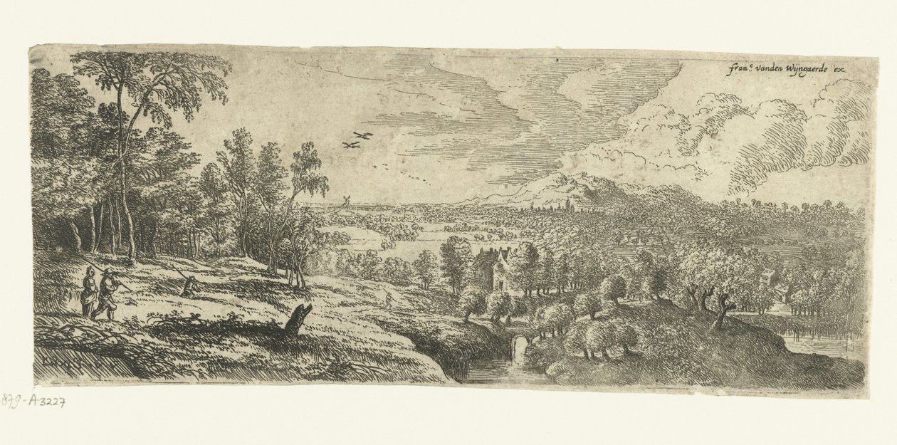 Paisagem com homens carregando paus
Amplas paisagens (título da série) de Lucas van Uden