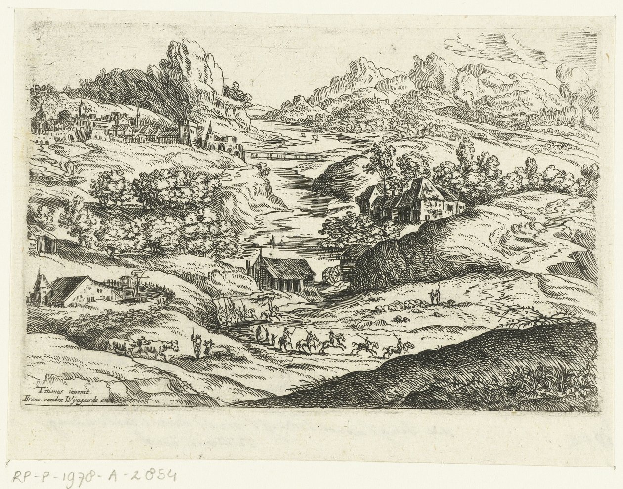 Paisagem com cavaleiros
Pequenas paisagens depois de Ticiano (título da série) de Lucas van Uden