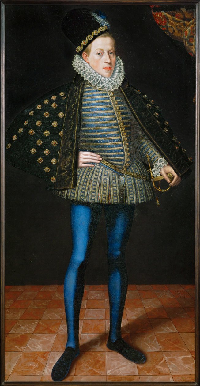 O arquiduque Matias com um manto azul (pintura sobre tela) de Lucas van Valckenborch