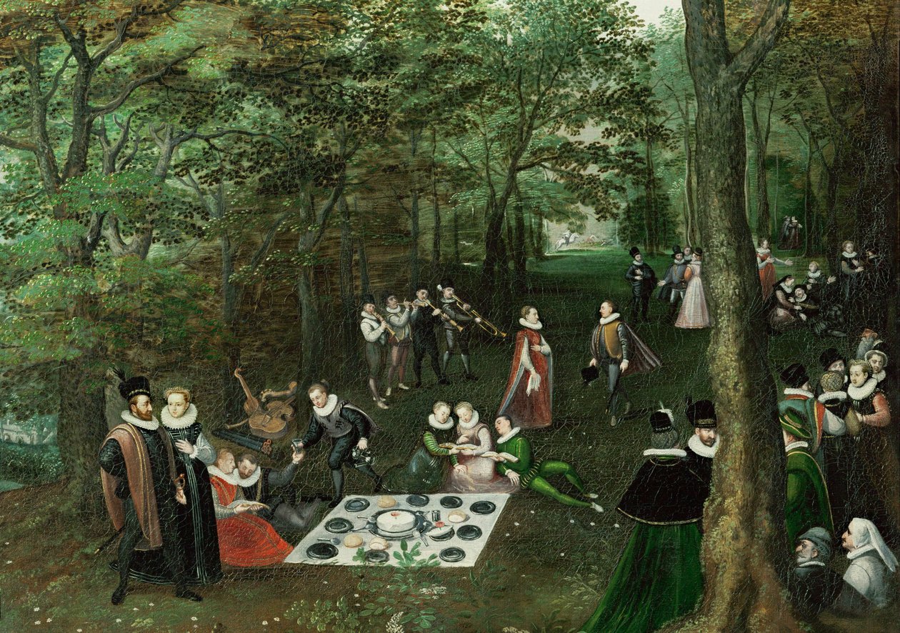 primavera. O Piquenique ... (óleo sobre tela) de Lucas van Valckenborch