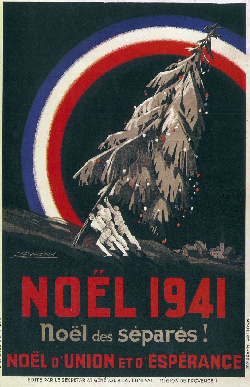 Cartaz de Natal dos prisioneiros, França de Luciano Achille Mauzan