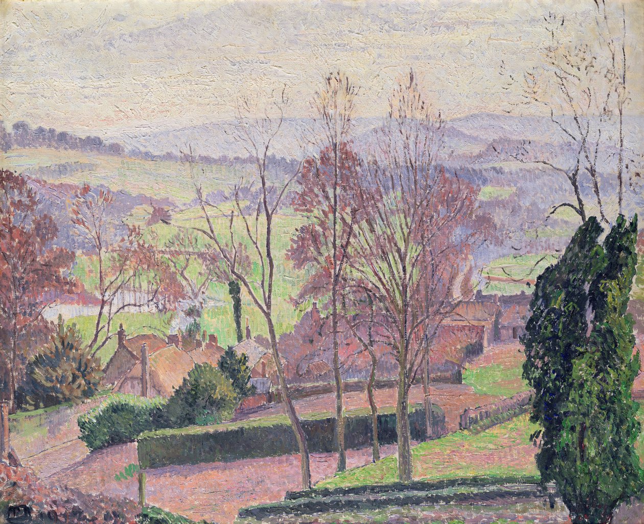 Uma manhã de fevereiro, East Knoyle, 1917 de Lucien Pissarro