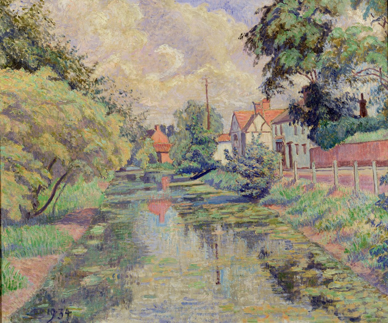 O Millstream, Stratford St. Mary, 1934 de Lucien Pissarro