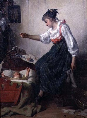 Brincando com o Bebê (painel) de Lucien Gerard