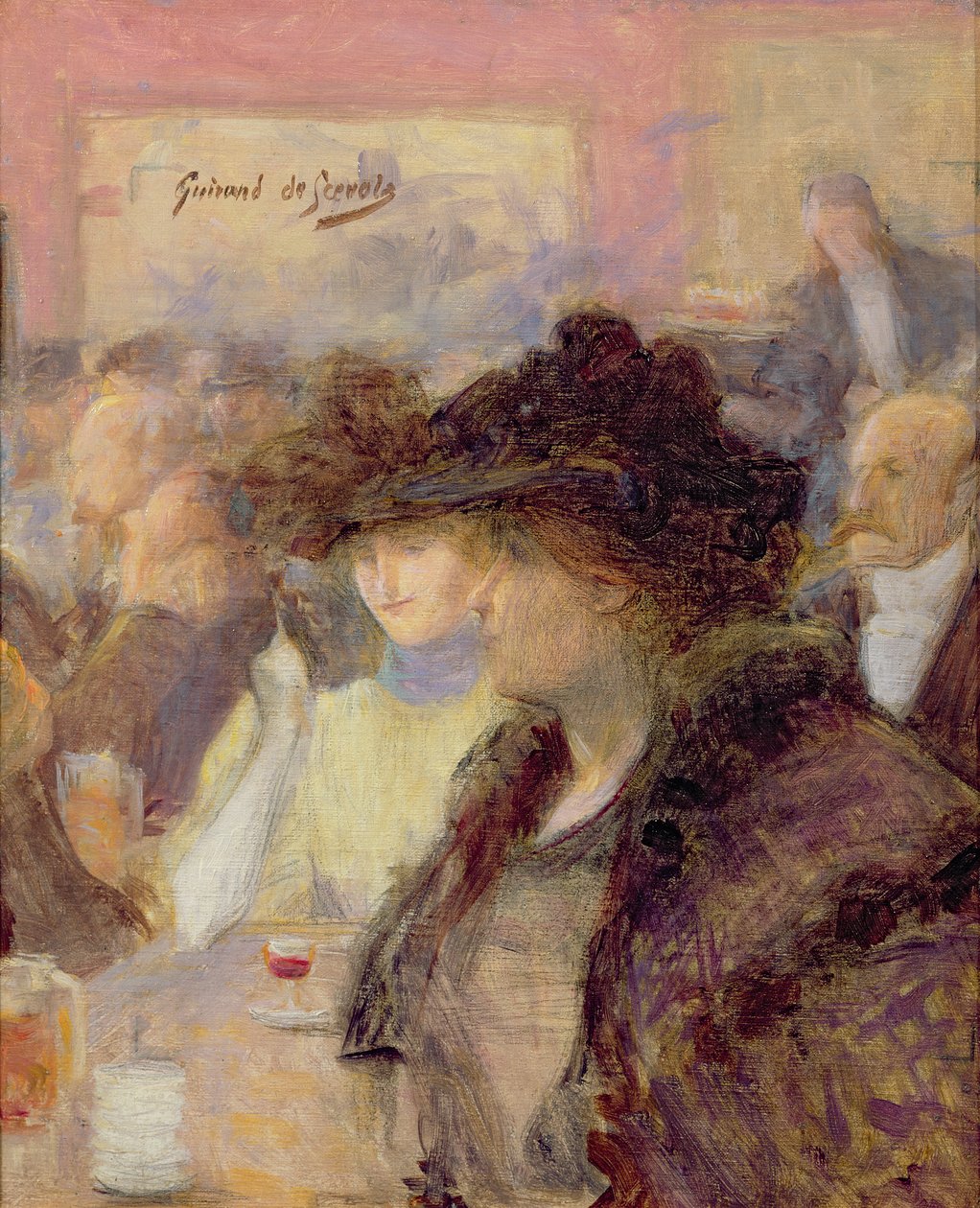Au Café (óleo sobre tela) de Lucien Guirand de Scevola