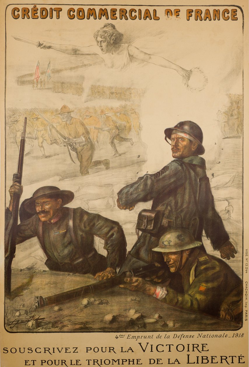 Crédito Comercial De France Subscribe For Victory, c.1918 (lito colorido) de Lucien Hector Jonas