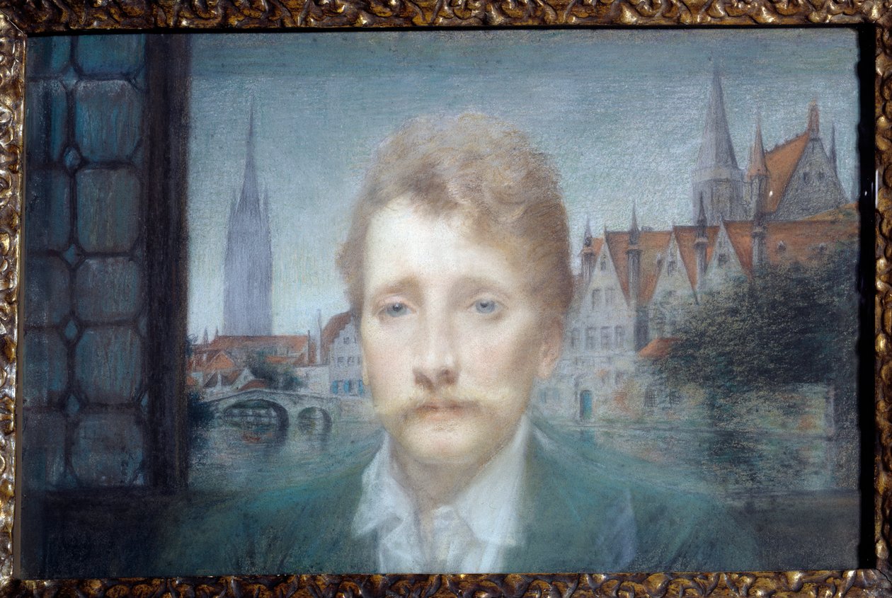 Retrato de Georges Rodenbach, poeta belga (1855-1898) 1895 (pastel) de Lucien Levy Dhurmer