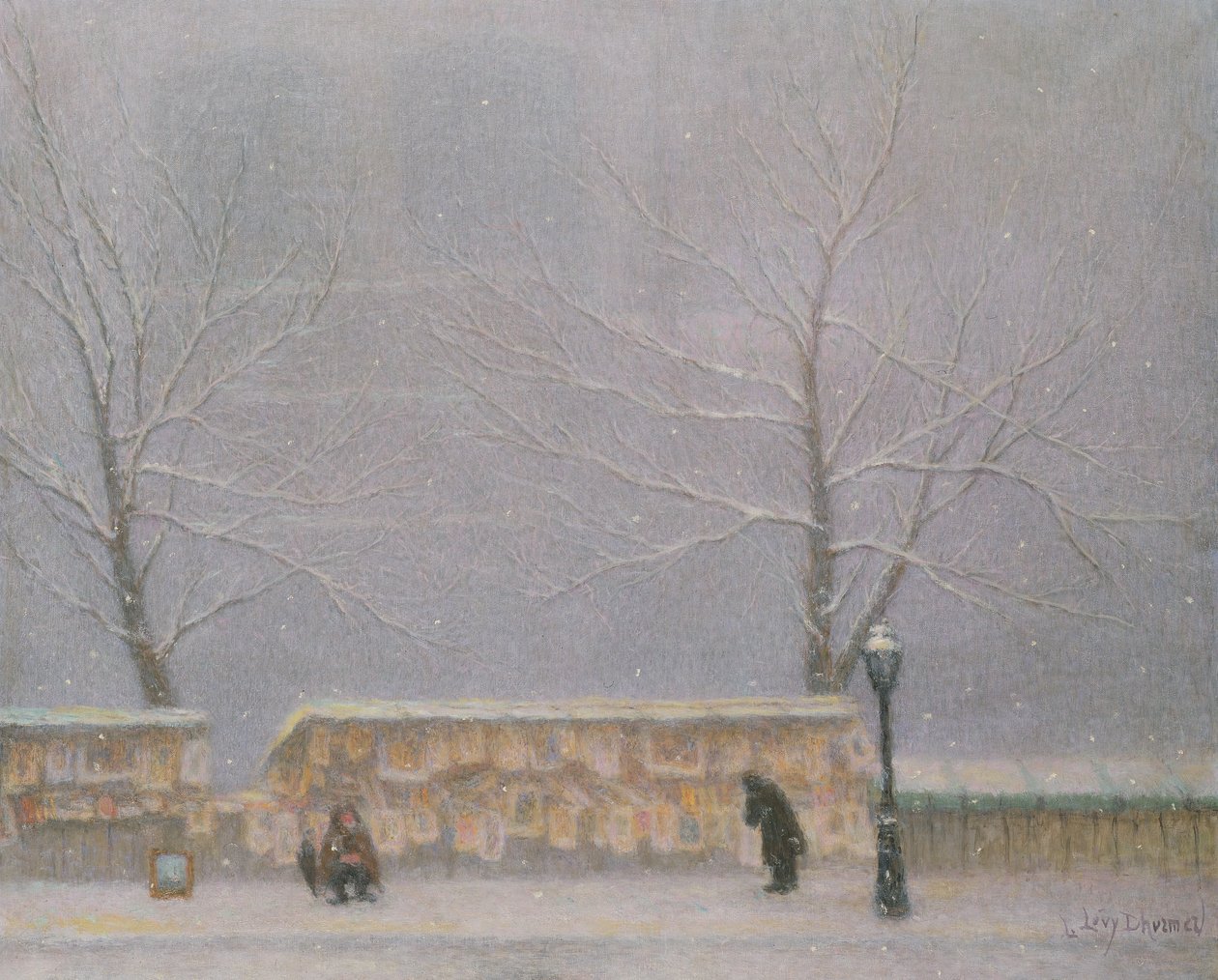 Notre-Dame, vista da margem esquerda, em tempo de neve (óleo sobre tela) de Lucien Levy-Dhurmer