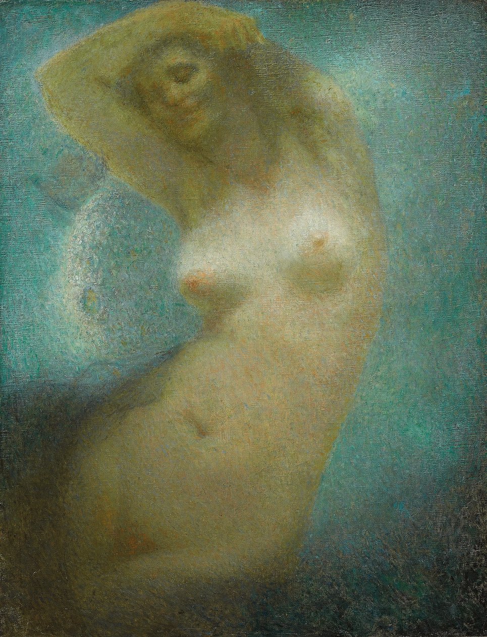 A Sonata ao Luar; La Sonate au Clair de Lune, c. 1925 (óleo sobre tela) de Lucien Levy Dhurmer