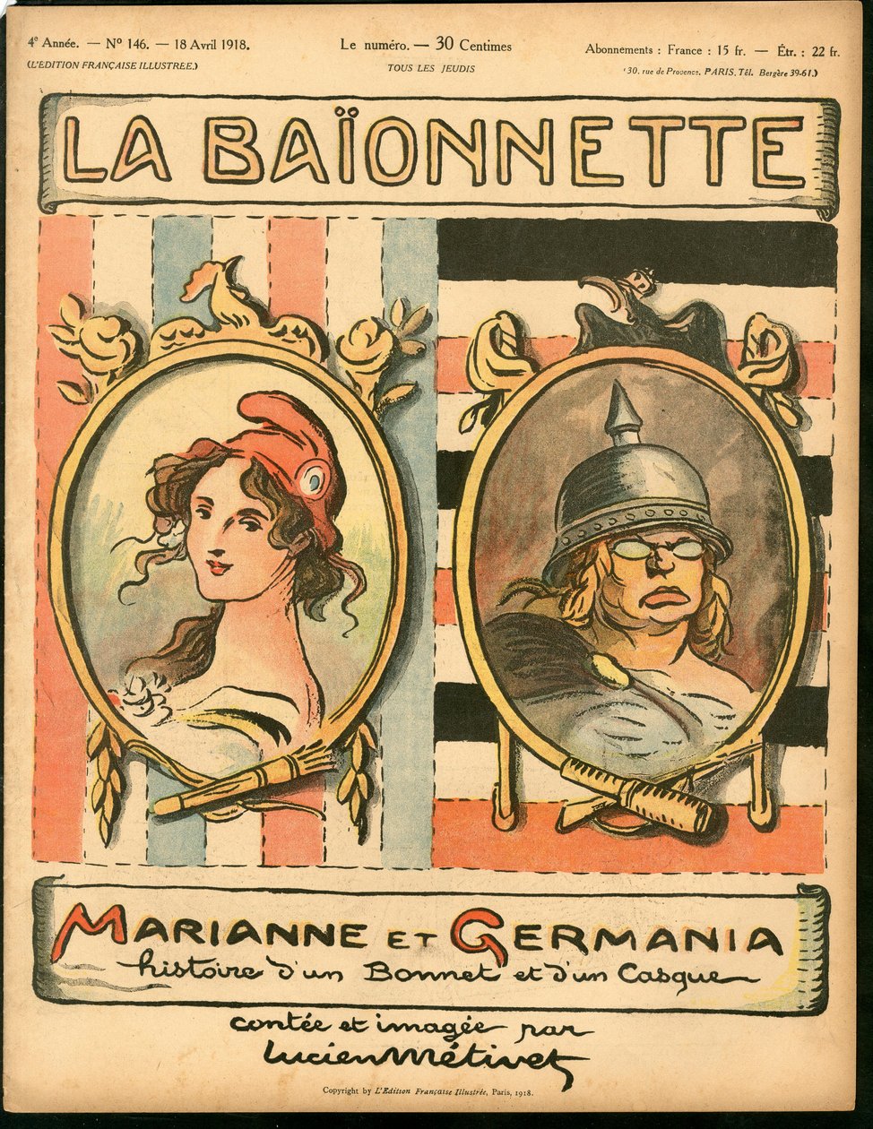 Capa de "La Baionnette", Sátira Colorida de Lucien Metivet