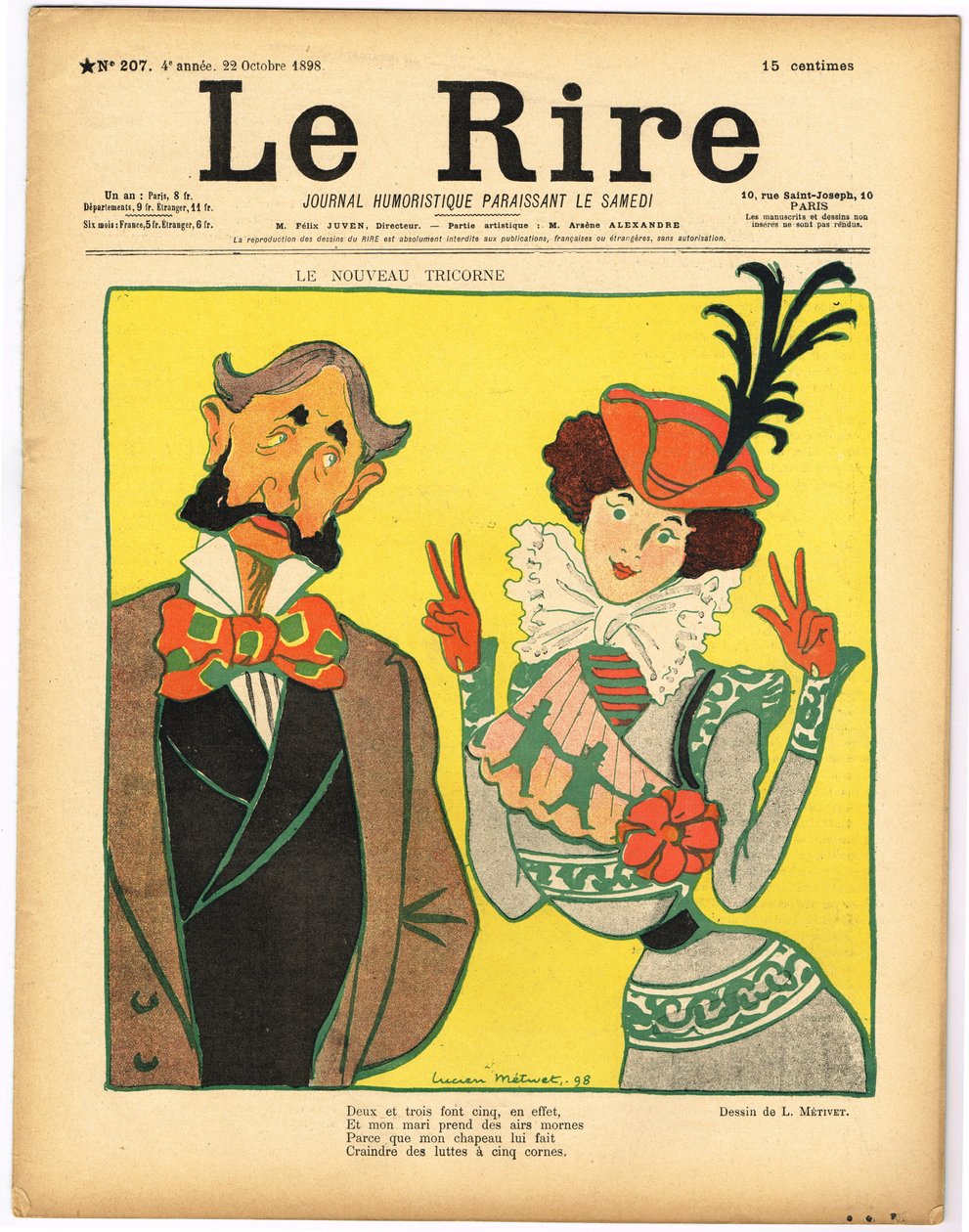 Capa de "Le Rire", Sátira Colorida de Lucien Metivet
