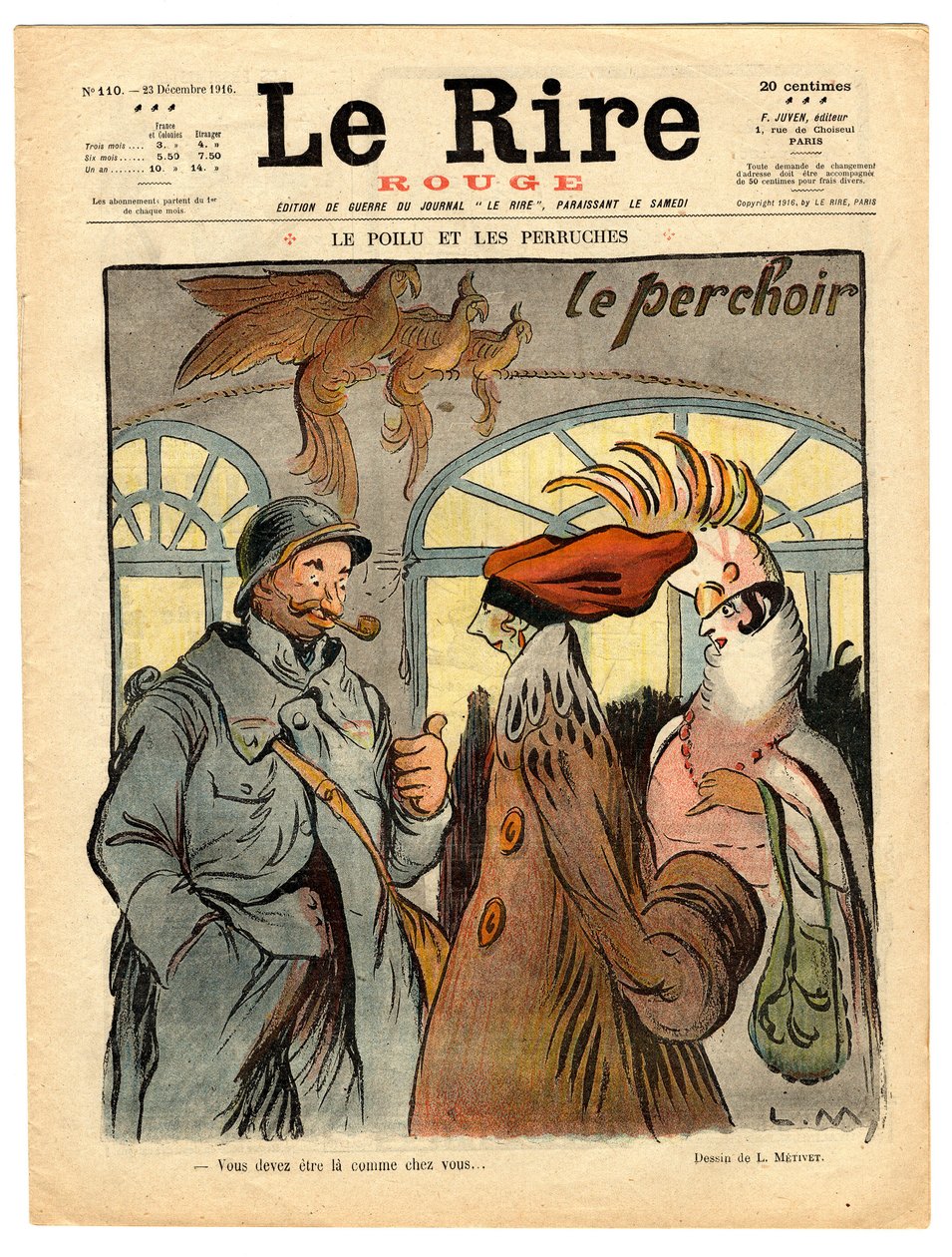 Capa do "Le Rire rouge", Satirical in Colour de Lucien Metivet