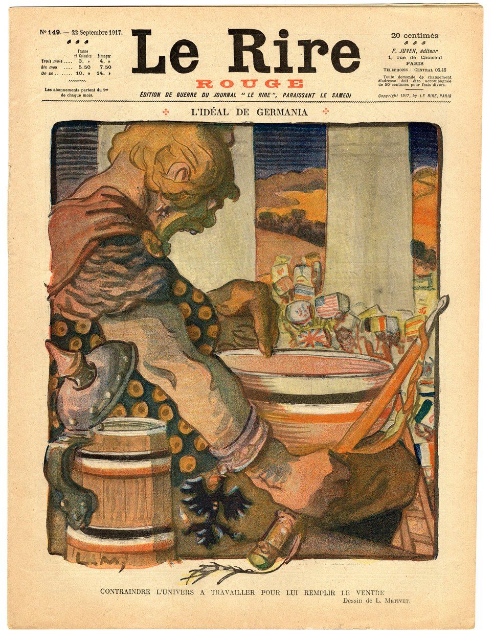 Capa do "Le Rire rouge", Satirical in Colour de Lucien Metivet