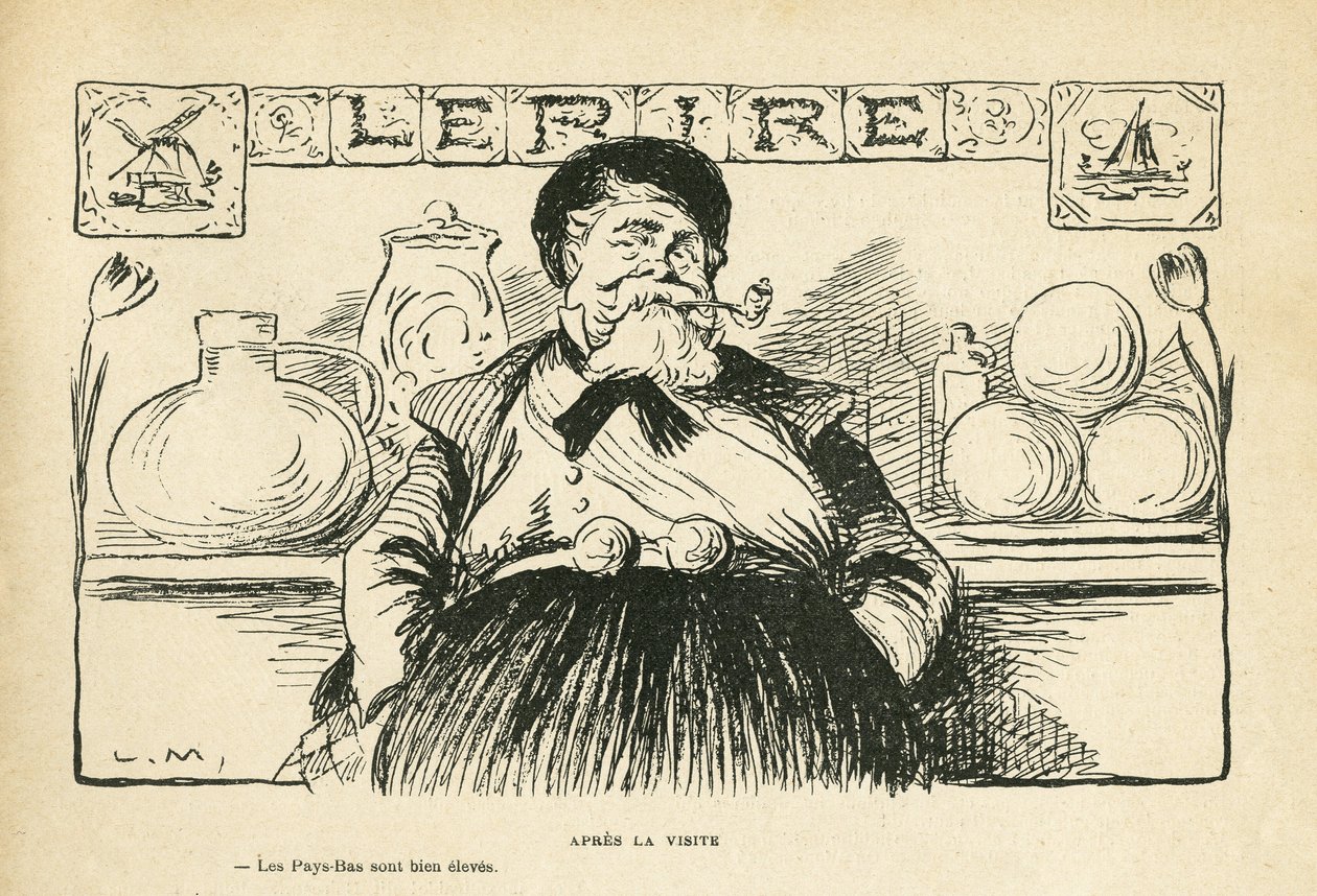 Ilustração em Le Rire, 08/06/12 - Após a visita do Presidente - Fallieres Armand (1841-1931) (gravura) de Lucien Metivet