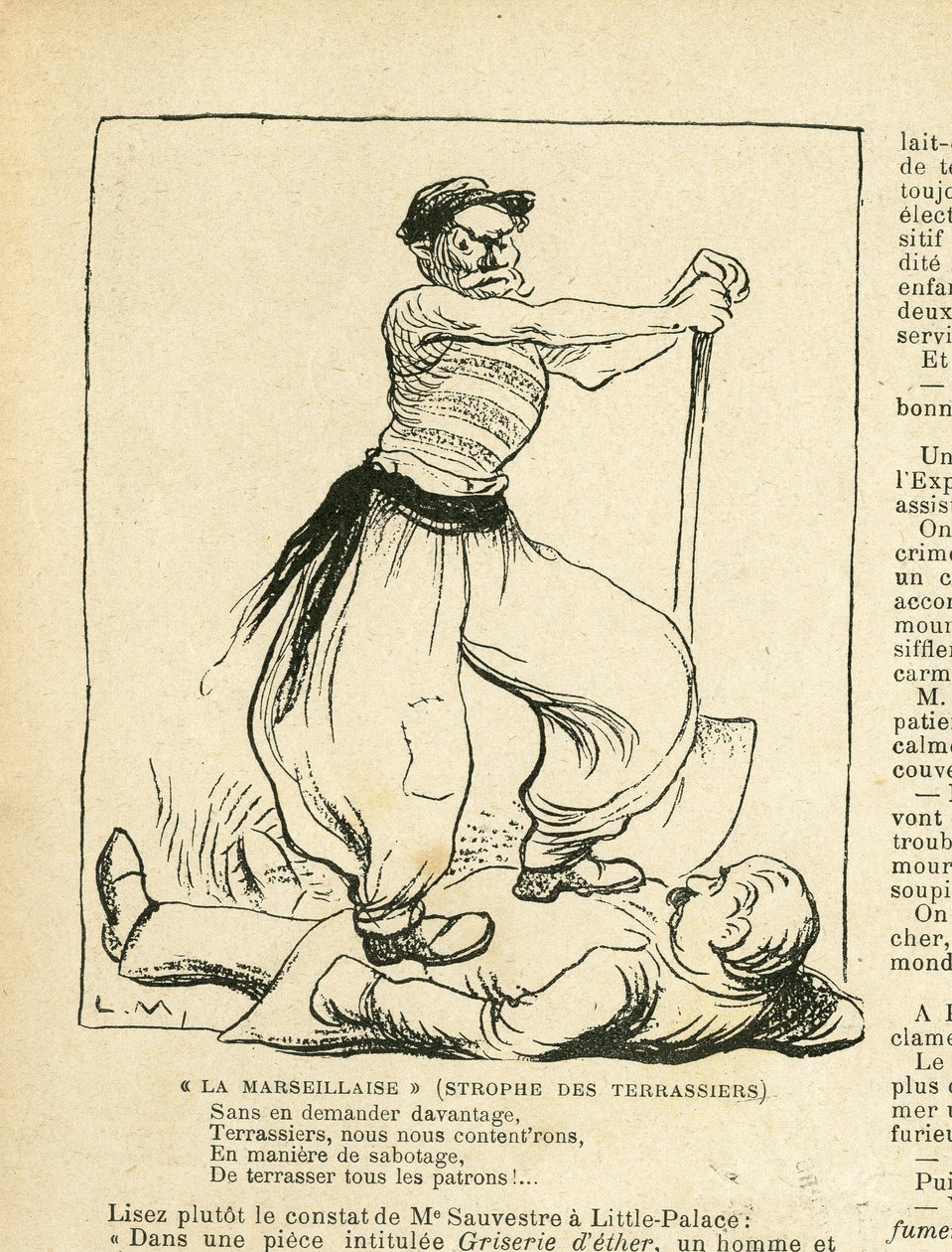Ilustração em Le Rire, 08/08/08 - La Marseillaise (gravura) de Lucien Metivet